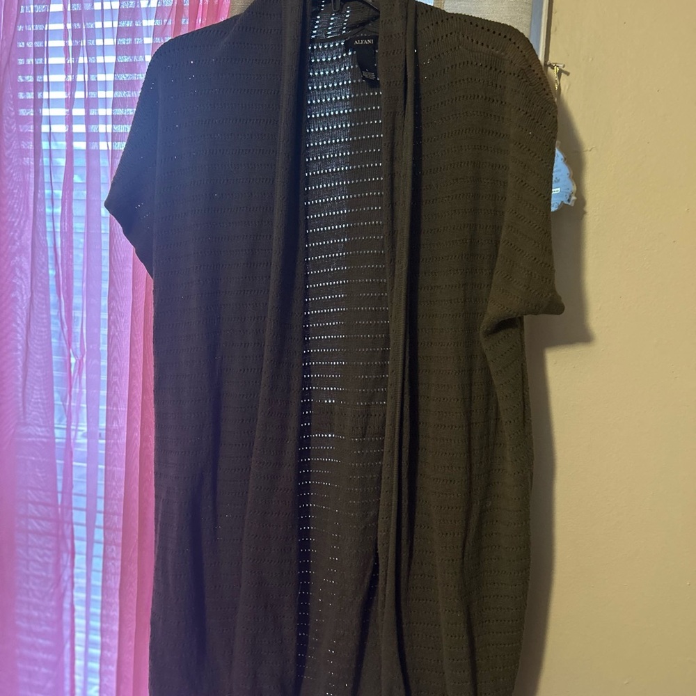 Alfani Green Lightweight Sweater Jacket